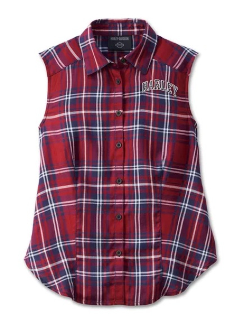 Harley Davidson Plaid Button Tank
